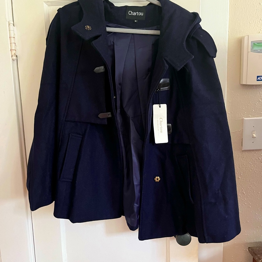 Pea coat navy cape style